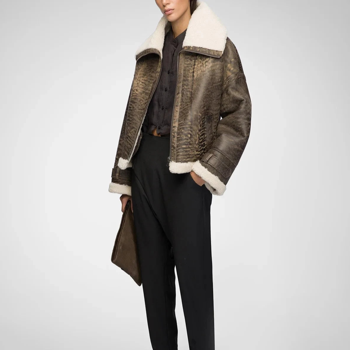 Women’s Brown Shearling Jacket