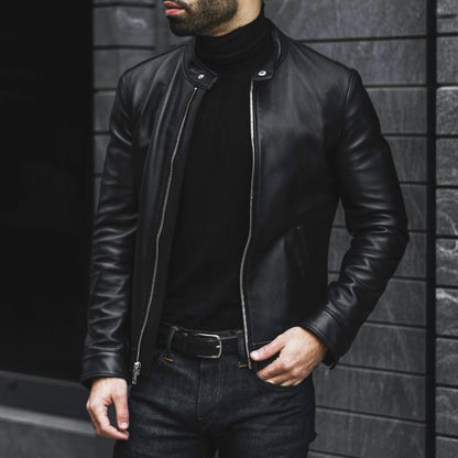 Men's Black Racer Jacket - Sleek & Versatile