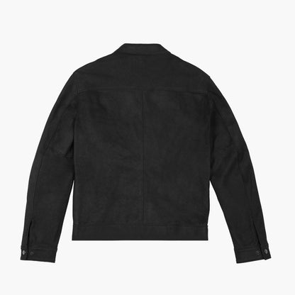 Men's Black Matte Racer Jacket - Sleek & Minimalist