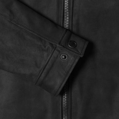 Men's Black Matte Racer Jacket - Sleek & Minimalist