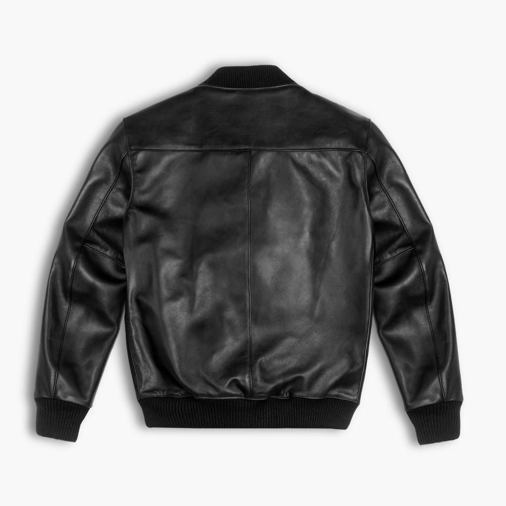 Men's Black Bomber Leather Jacket