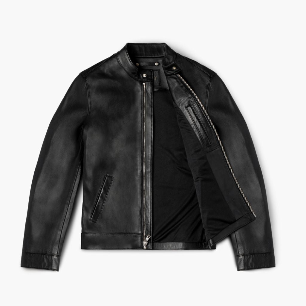 Men's Black Racer Jacket - Sleek & Versatile