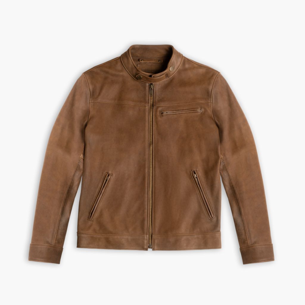 Copper Racer Leather Jacket for Men