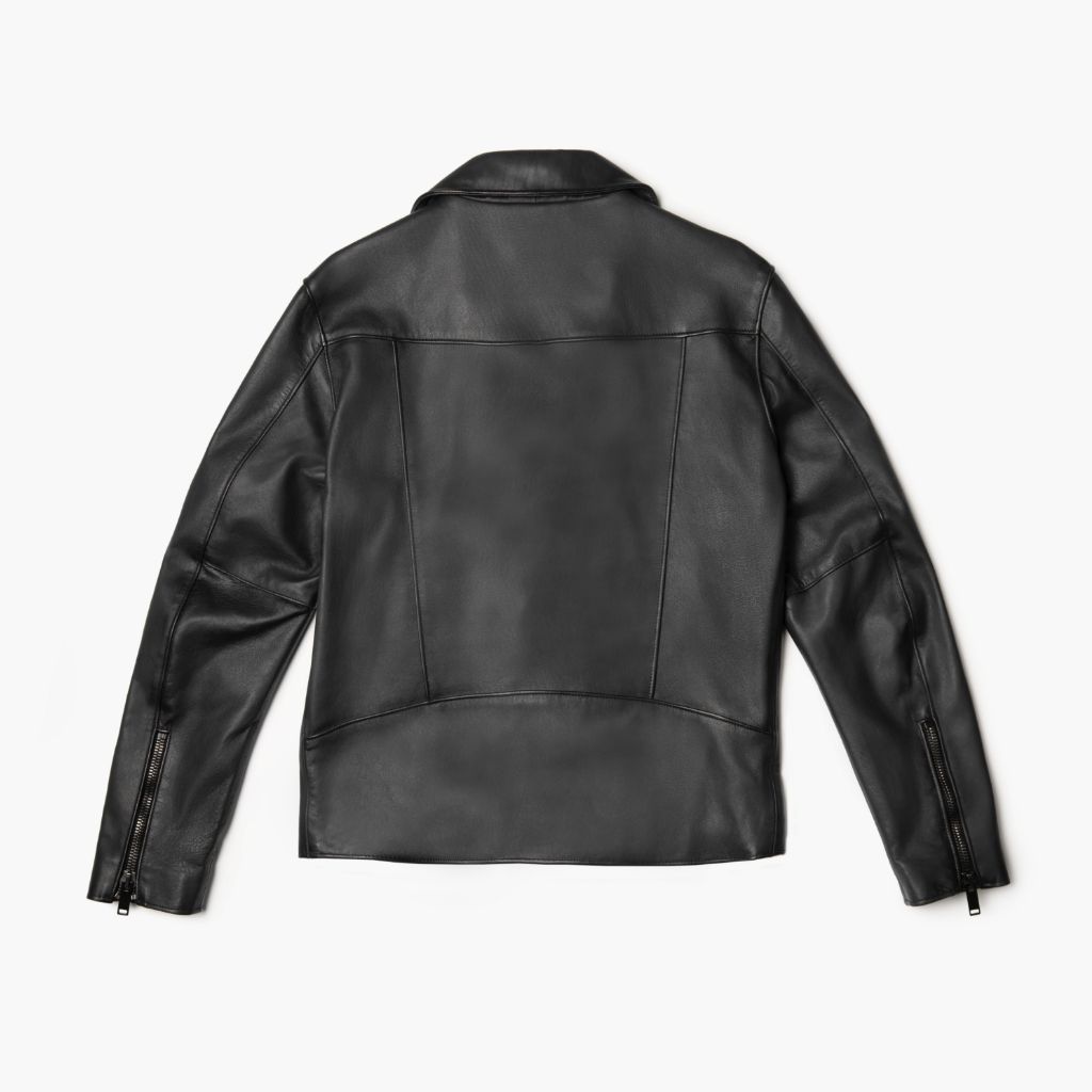 Classic Black Motorcycle Leather Jacket for Men