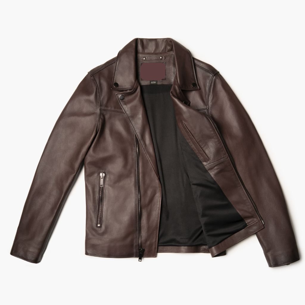 Rugged Dark Bronzy Motorcycle Leather Jacket for Men