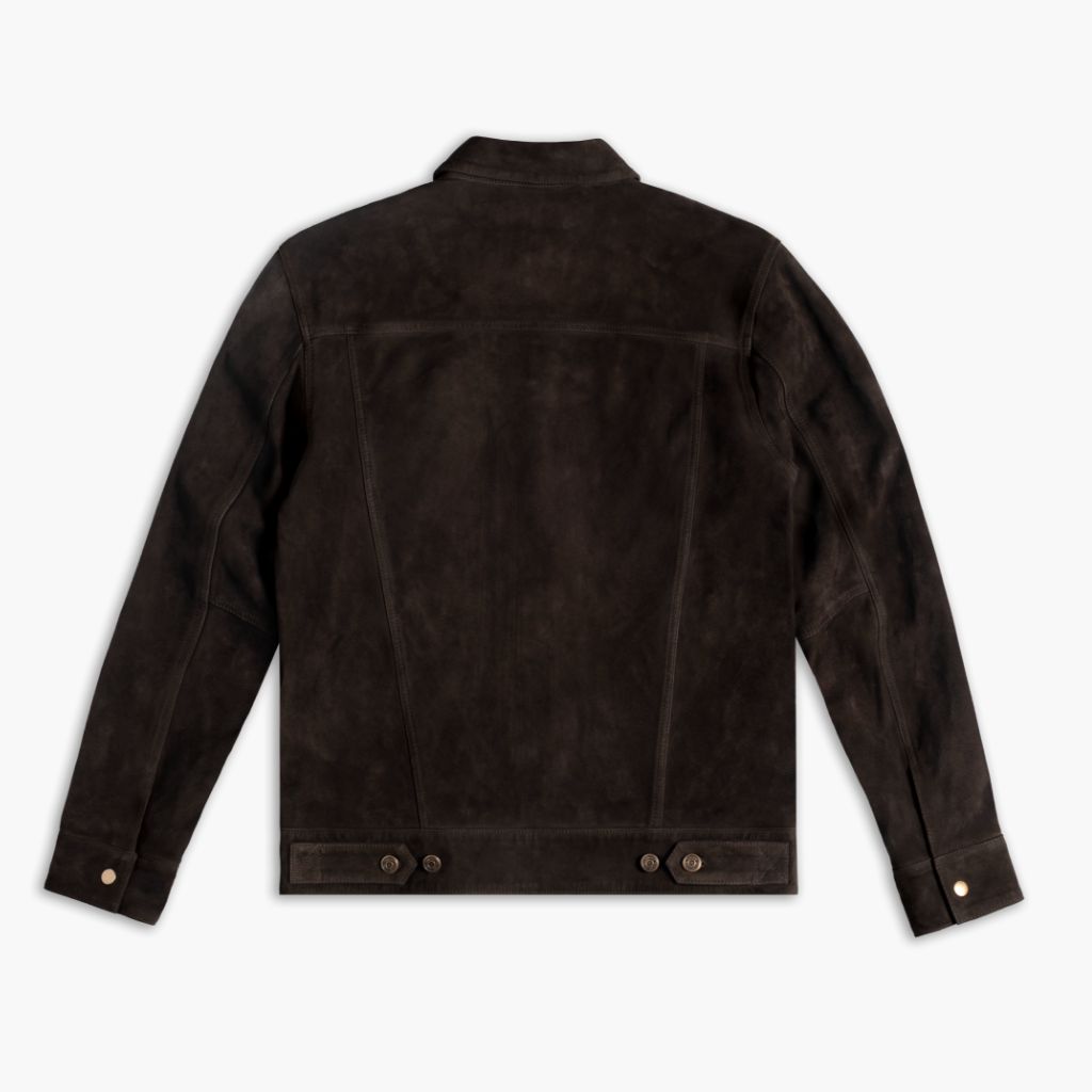 Stylish Chocolate Suede Trucker Jacket for Men