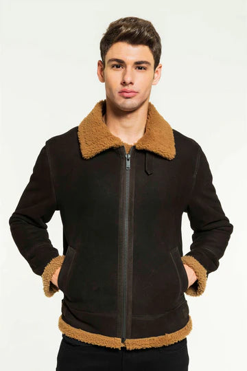 Men’s Aviator Toffee Shearling Jacket