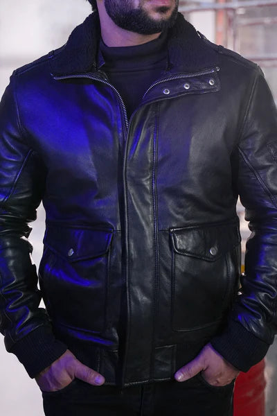 Flight Jacket with Fur Collar