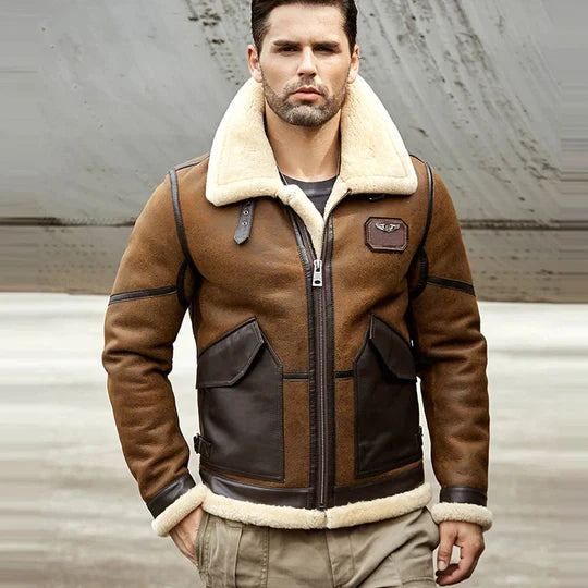 RAF Flight Shearling Sheepskin Leather Jacket