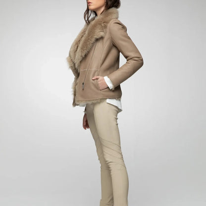 Beige Shearling Jacket