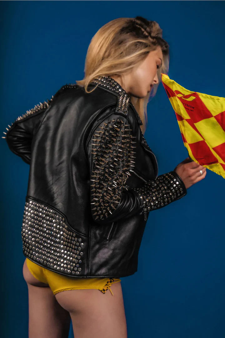 Spiked Studded Black Leather Jacket