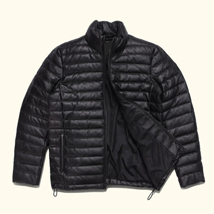 Bridger-Style Black Puffer Leather Jacket