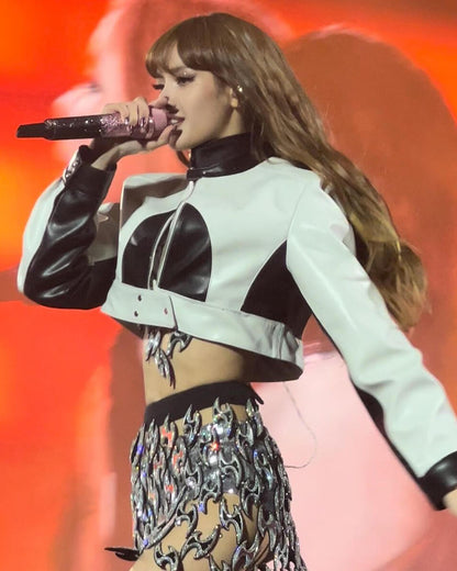 Blackpink Lisa Coachella Cropped Leather Jacket