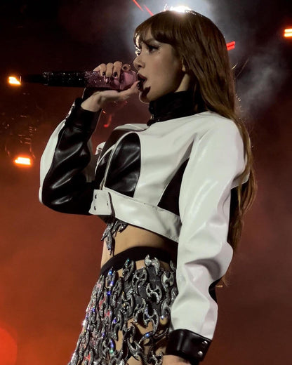 Blackpink Lisa Coachella Cropped Leather Jacket