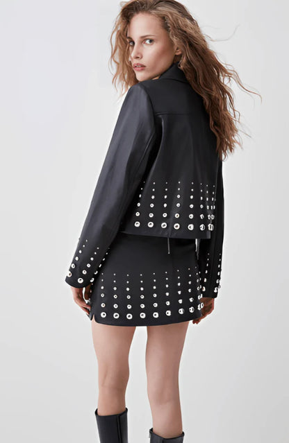 Black Studded Leather Jacket