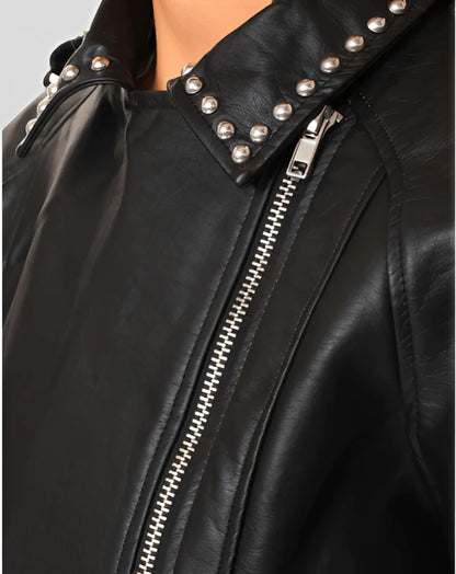 Studded Leather Biker Jacket