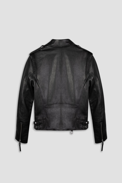 Classic Black Biker Leather Jacket