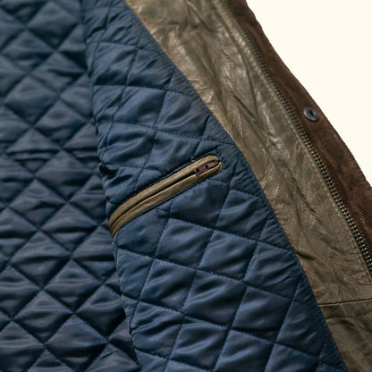 Olive Green Quilted Leather Vest