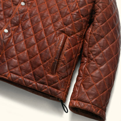 Whiskey Brown Quilted Leather Jacket