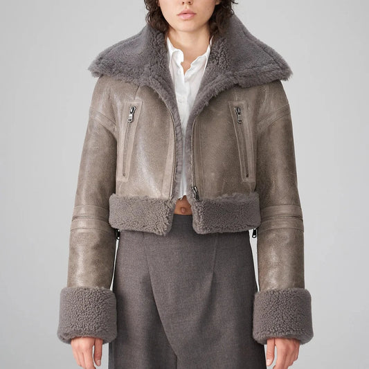 Grey Shearling Jacket