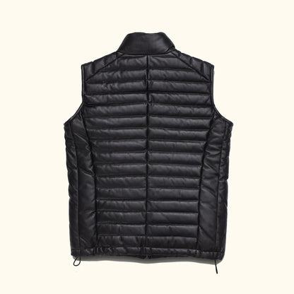 Bridger Style Black Puffer Leather Vest