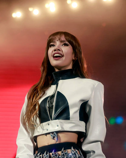 Blackpink Lisa Coachella Cropped Leather Jacket