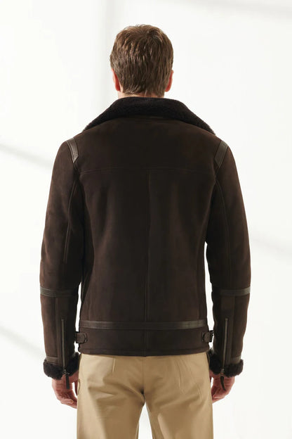 Men’s Aviator Brown Shearling Jacket