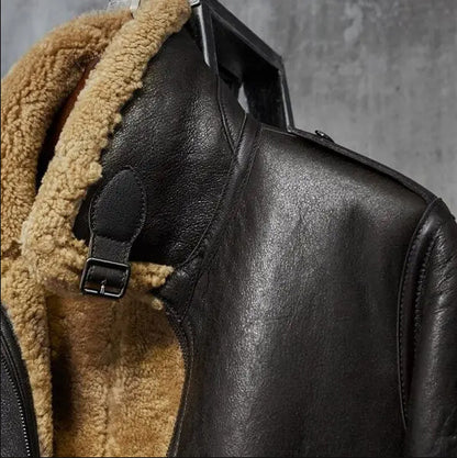 Men's Aviator Shearling Fur Sheepskin Jacket