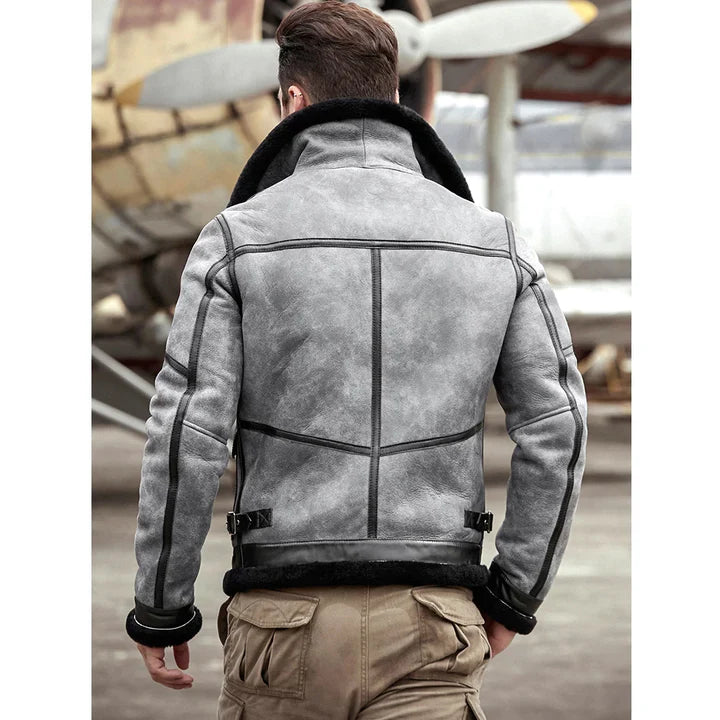 Men’s Sheepskin RAF Airforce Pilot Shearling Aviator Jacket - Classic & Warm