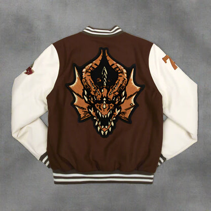 Bold Red Dragon Varsity Jacket