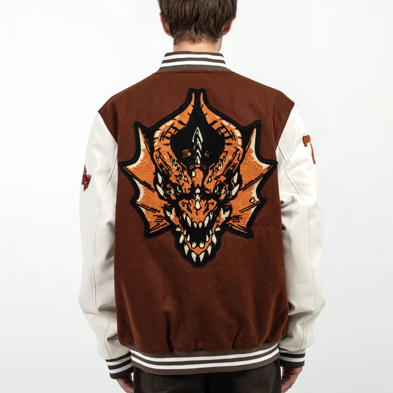 Bold Red Dragon Varsity Jacket