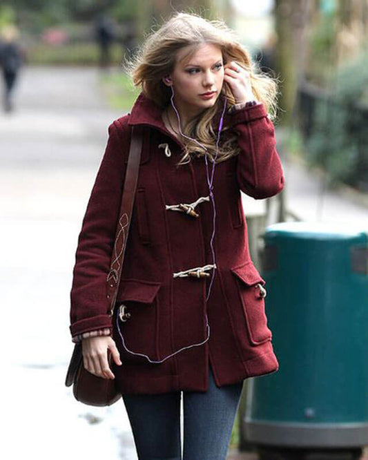 Taylor Swift Maroon Wool Coat