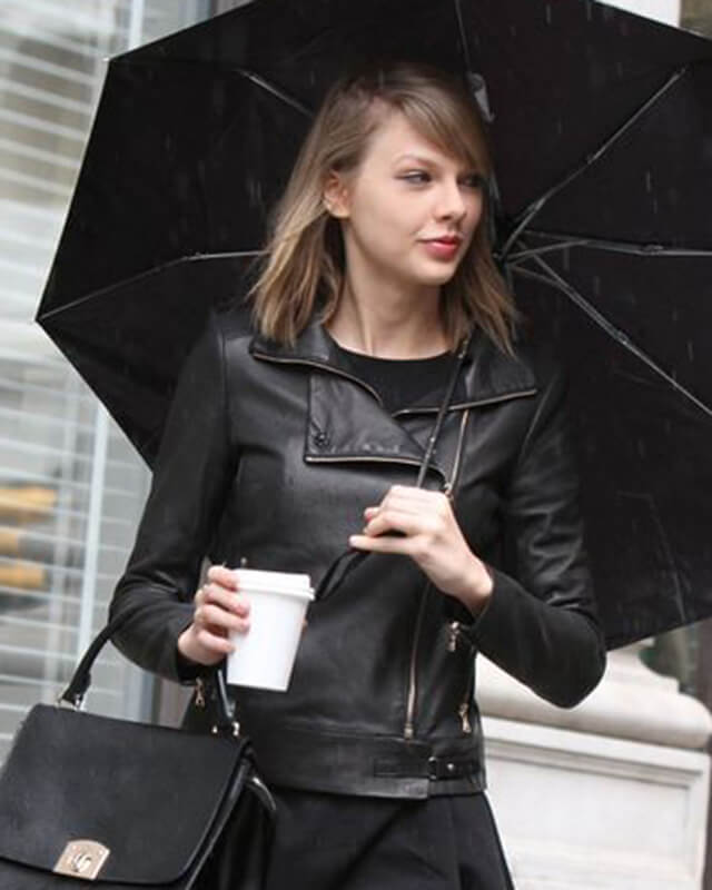 Taylor Swift Black Biker Leather Jacket