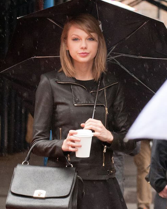 Taylor Swift Black Biker Leather Jacket