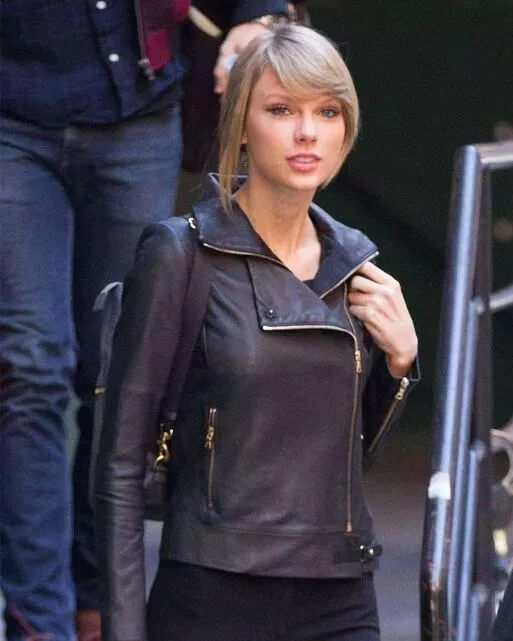 Taylor Swift Black Biker Leather Jacket