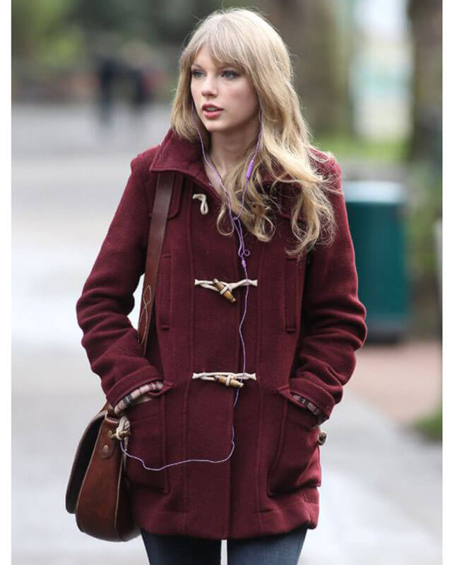 Taylor Swift Maroon Wool Coat