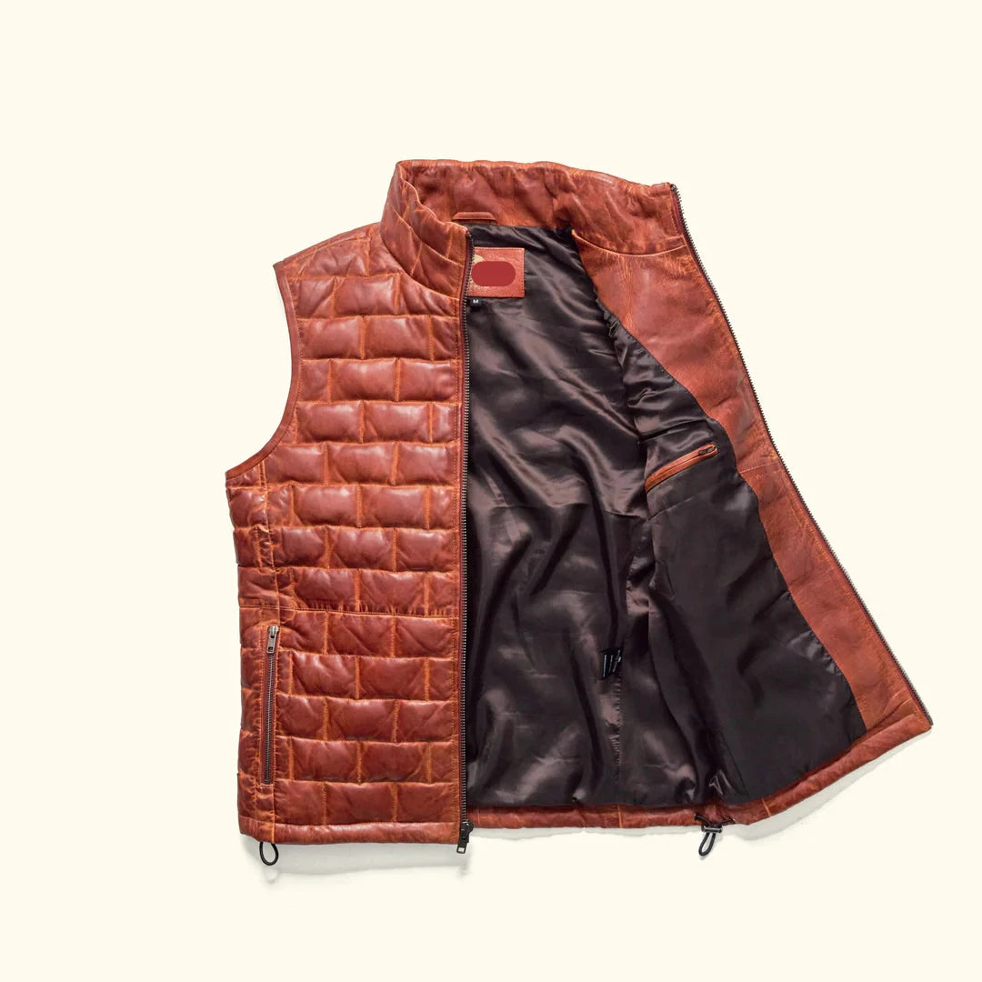 Whiskey Brown Leather Vest