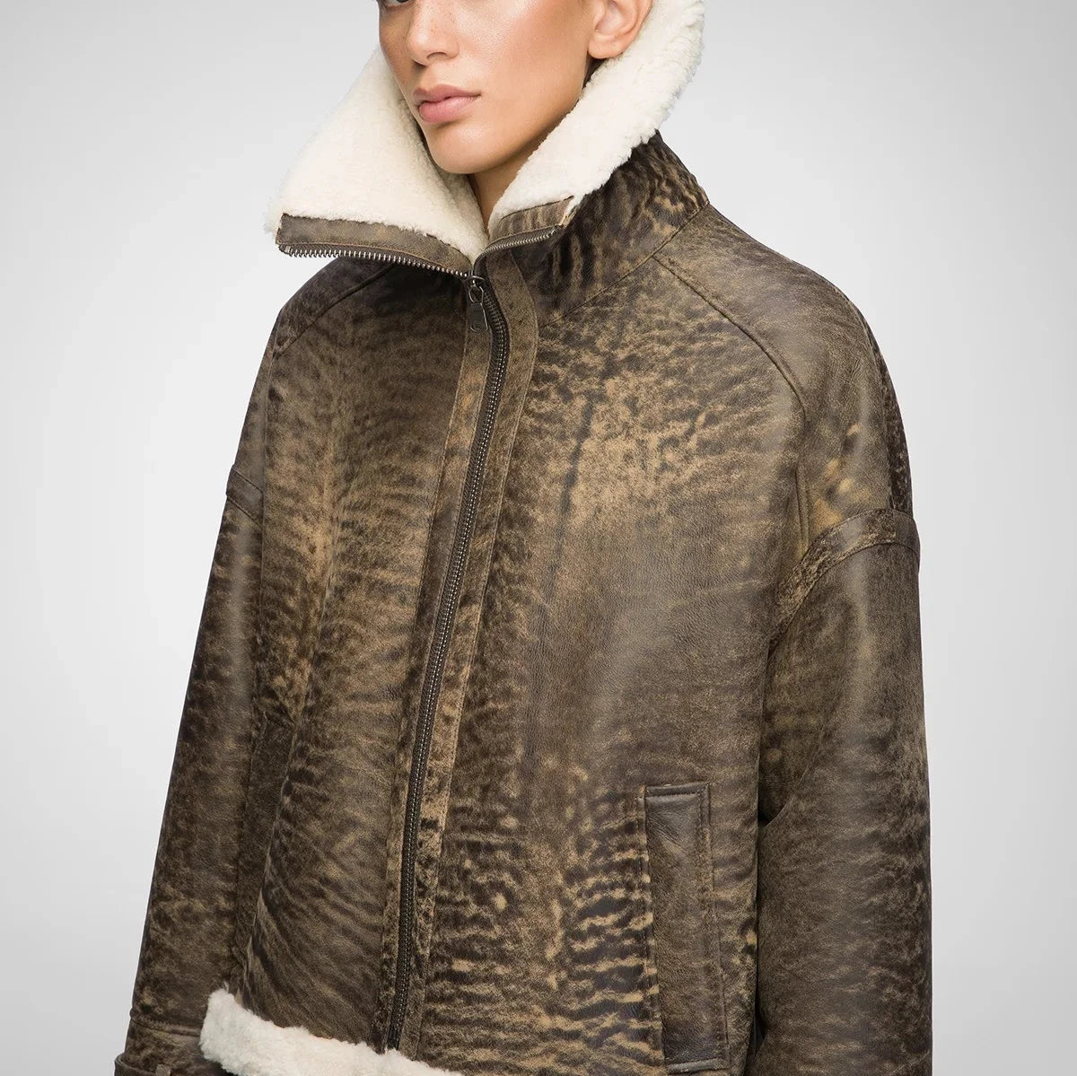 Women’s Brown Shearling Jacket