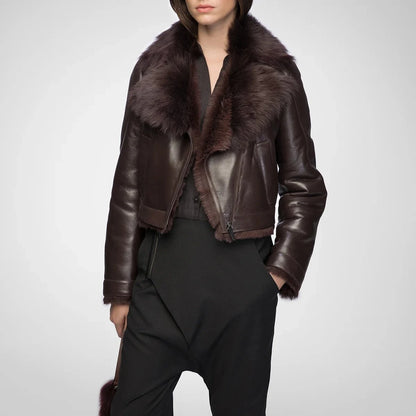 Bordeaux Shearling Jacket