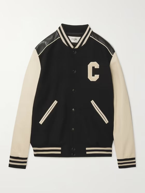 Wool-Blend and Leather Varsity Jacket