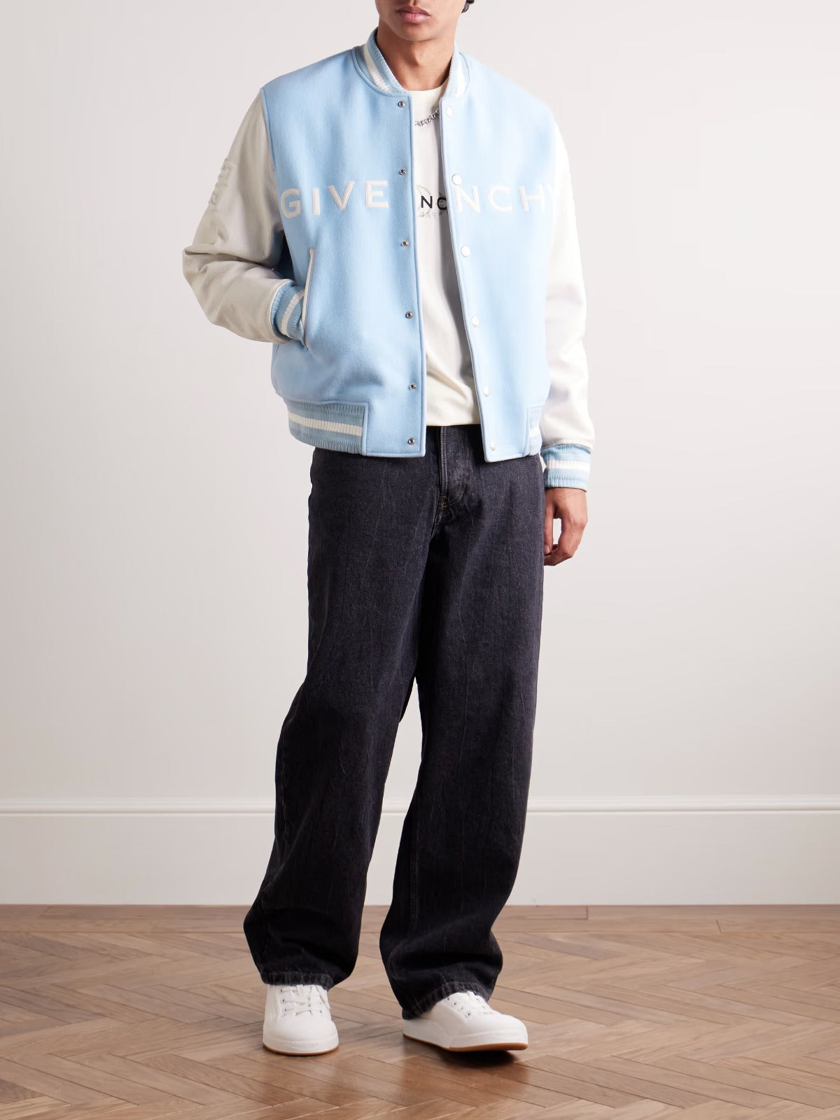 Wool-Blend and Full-Grain Leather Varsity Jacket