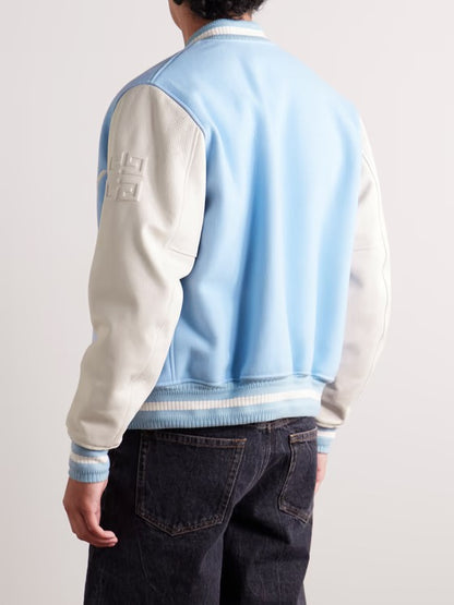 Wool-Blend and Full-Grain Leather Varsity Jacket