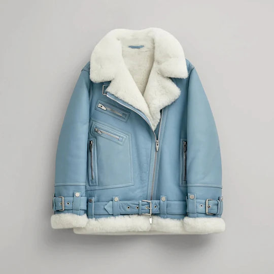 Blue B3 RAF Aviator-Styled Sheepskin Jacket