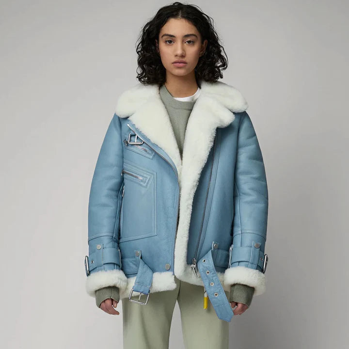 Blue B3 RAF Aviator-Styled Sheepskin Jacket