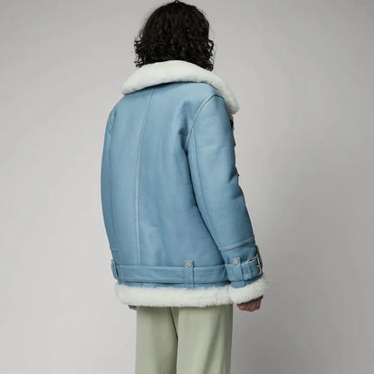 Blue B3 RAF Aviator-Styled Sheepskin Jacket