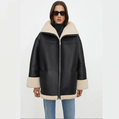 RAF Aviator Styled Sheepskin Shearling Leather Jacket