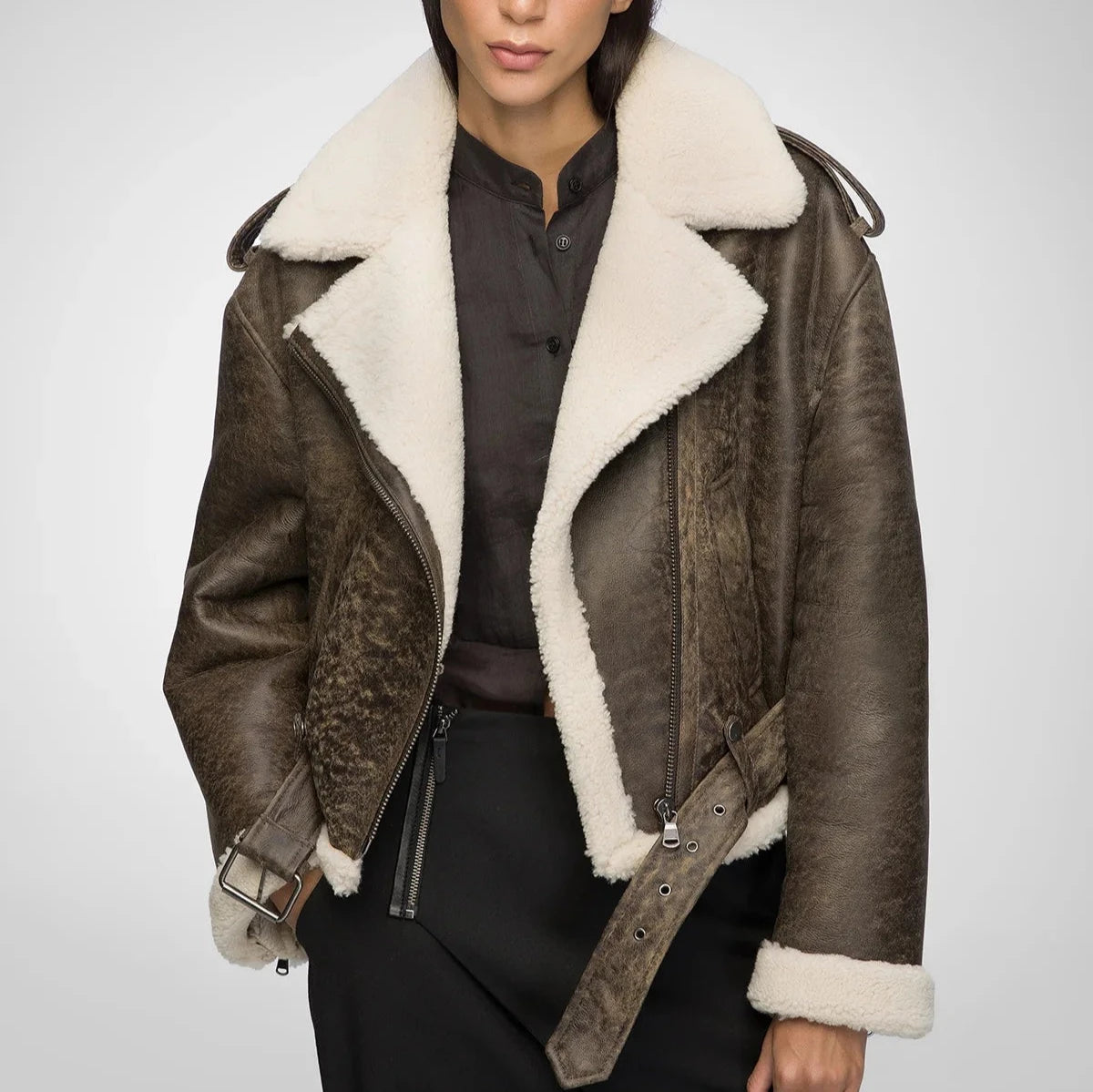 Brown Shearling Jacket