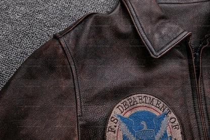 Air Force Flight Cowhide Genuine Leather Jacket