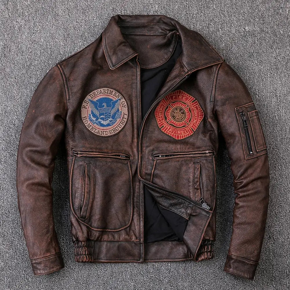 Air Force Flight Cowhide Genuine Leather Jacket