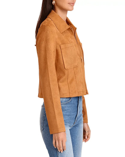 Brown Suede Harrington Leather Jacket